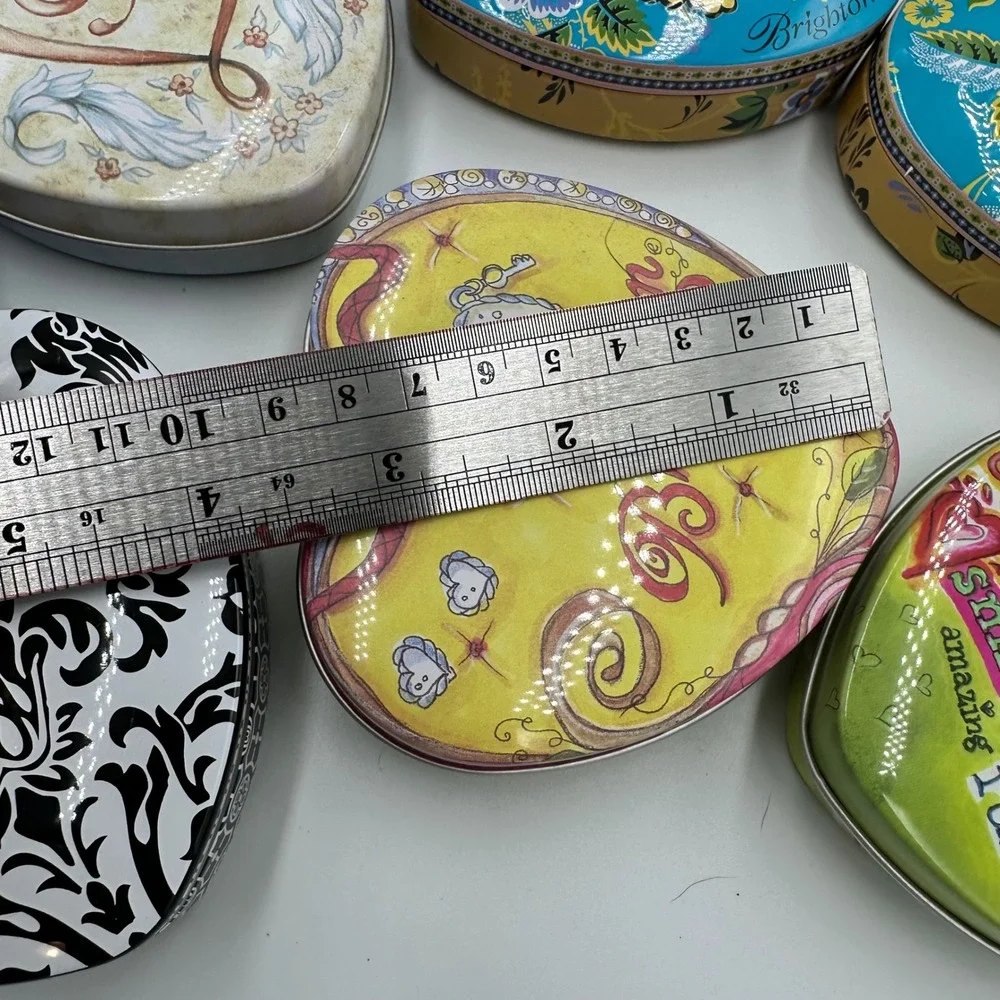 Brighton Heart Shaped Collectible Tins Lot of 30 Mixed Designs Floral Scroll Art